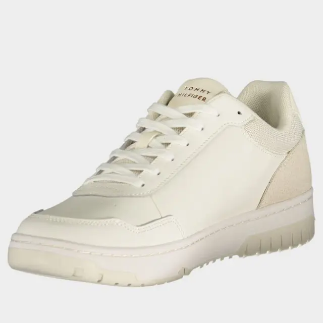 Tommy Hilfiger - Ανδρικά Sneakers Th Basket Core Lite Lth/Suede FM0FM05714-Z00 Λευκό Εκρού - 46 3