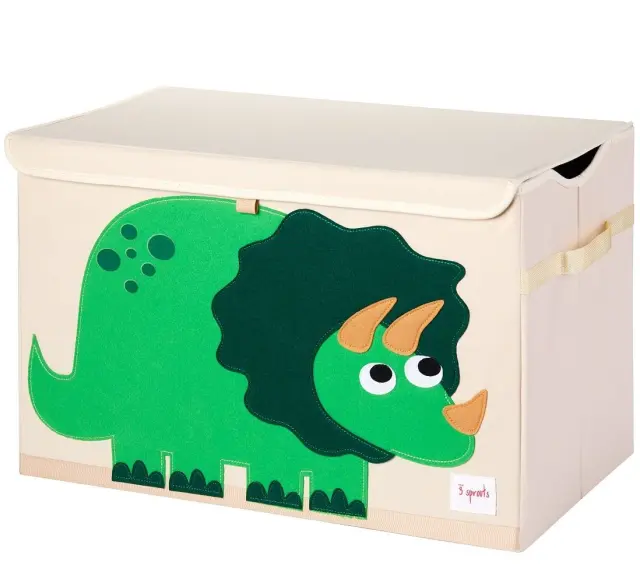 3 sprouts Καλάθι Για Παιχνίδια Με Καπάκι Dino Green - 0812895001044 - 0317-ITCDIN