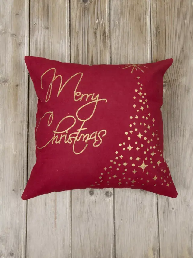 Διακοσμητική Μαξιλαροθήκη 45x45 Christmas Nima Claus Red 100% βαμβακερό