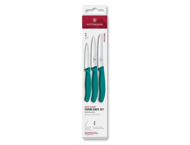 Σετ Μαχαίρια Γενικής Χρήσης Victorinox Swiss Classic με μήκος λεπίδας 8cm, 10cm και 11cm - Green - 3 τεμάχια6.7114.34C1 2