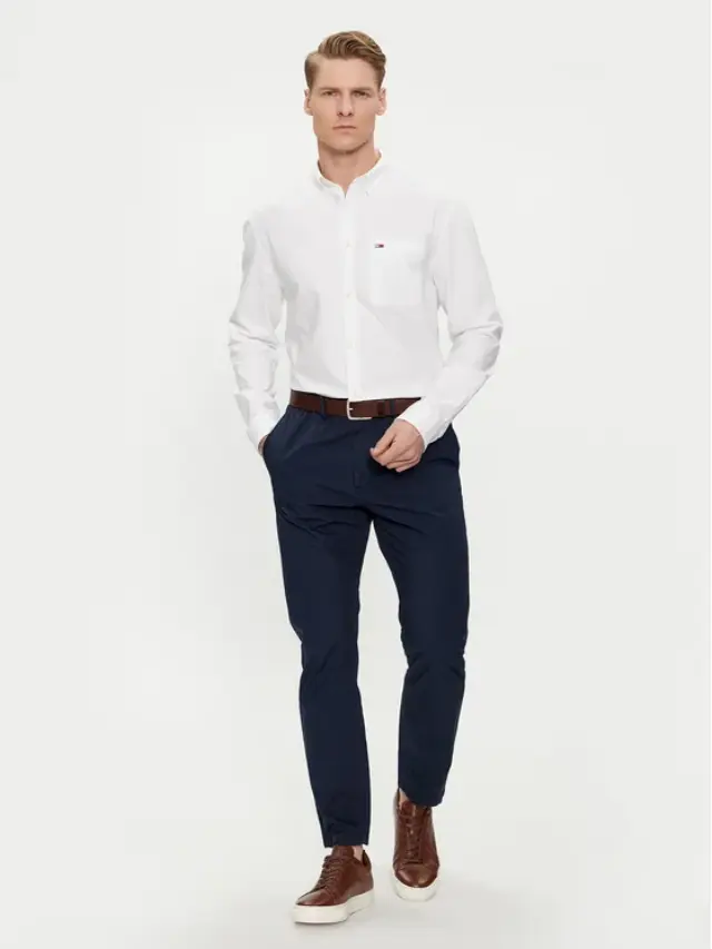 Tommy Hilfiger - Ανδρικό Πουκάμισο Tjm Reg Oxford Regular Fit DM0DM18335-YBR Λευκό 2