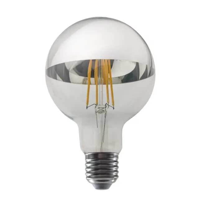 LED FILAMENT E27 DIM G95 8W SILVER 2700K 230V AC 900LM RA80 30000H 180° / PALA958WWDIMS