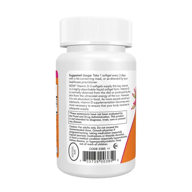Now Foods Vitamin D-3 10,000 IU 240 Softgels 3