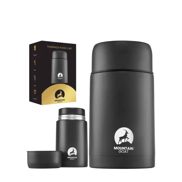 4FIZJO Θερμός Φαγητού Mountain Goat Μαύρο (1000ml) - 5793
