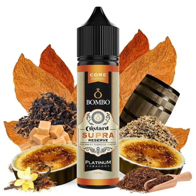 Bombo Platinum Tobaccos Custard Supra Reserve Core Edition 10ml/60ml 60ml Ημικαπνικά