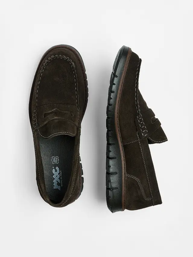 Imac Μοκασίνια-Loafers Ανδρικό δέρμα Nubuck Καφέ IMA/850970 CAFFE 3