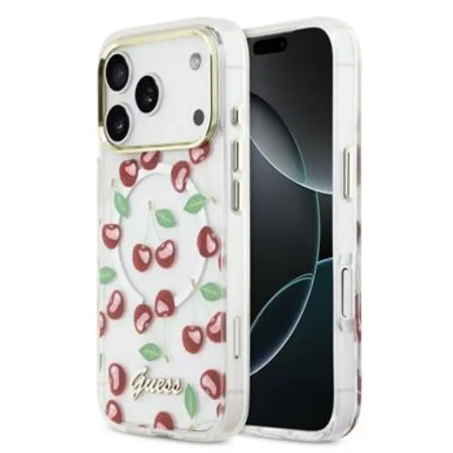 Guess IML Glitter Cherry MagSafe Case for iPhone 17 Pro