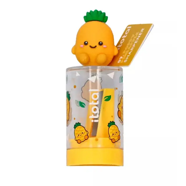 I-Total Ξύστρα Βαρελάκι Διάφανο Fresh Market Poppy Pineapple (XL2687H)
