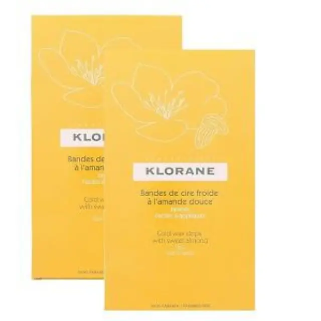Klorane Cold Wax Strips With Sweet Almond (Το 2ο Προϊόν με 1€) Αποτριχωτικές ταινίες κρύου κεριού, 2x6 Διπλές Ταινίες