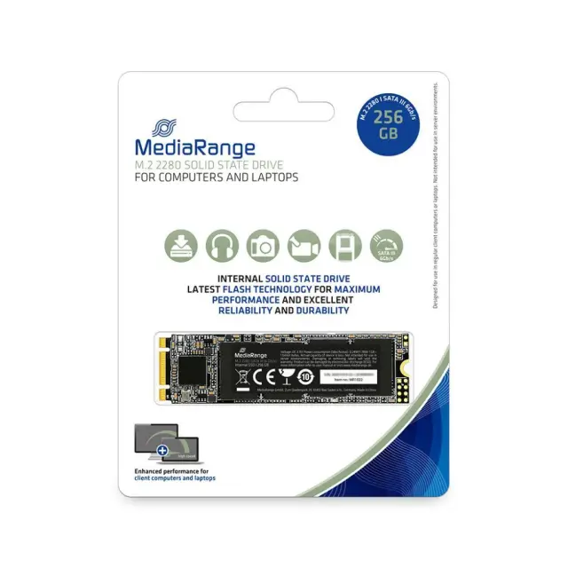 MediaRange Internal M.2 2280 solid state drive, SATA 6 Gb/s, 256GB (MR1022) MR SSD & USB FLASH DRIVES & MEMORY CARDS