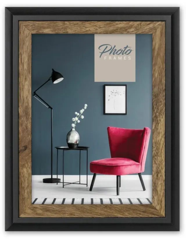 Kορνίζα Enna black , ξύλινη ,για φωτογραφία 30Χ40 χρώμα μαύρο ,καφέ