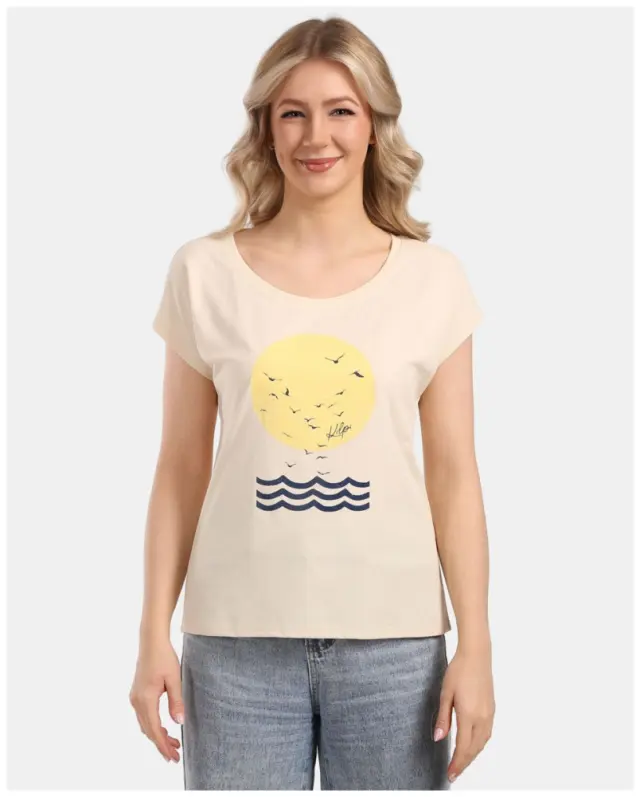 Γυναικείο T-shirt Πεζοπορίας Kilpi Arony-W Beige Quick Dry - 1L0304KI-BEG - 46-3XL