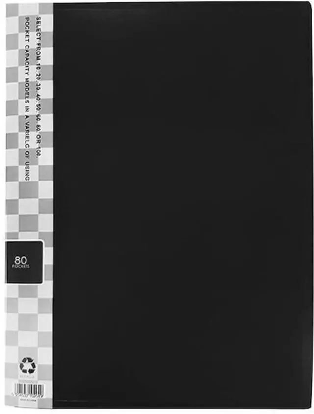 Basic Nτοσιέ Σουπλ με 80 Διαφανείς Θήκες, Α4 σε 5 χρώματα - Mαύρο / 07-10-80-06 (Logigraf)