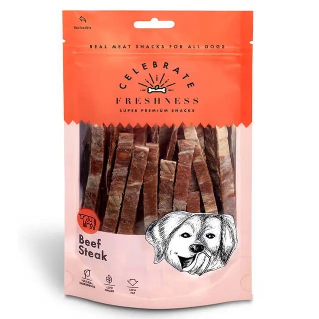 Celebrate Freshness Beef Steak Small Λιχουδιές για Σκύλους 100gr Μονόχρωμο