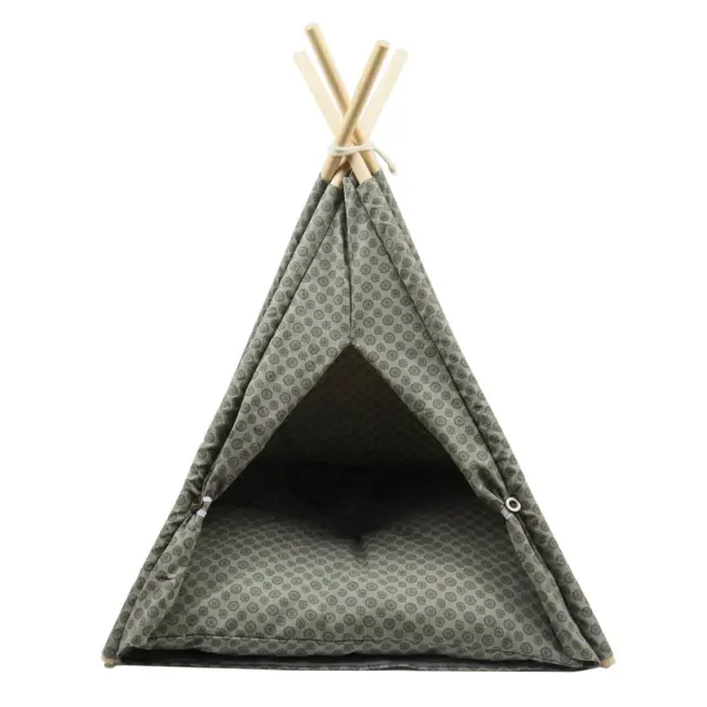 Μοντέρνα Σκηνή Στυλ Teepee Pet Λαδί Με Σχέδια 56Υx48Μx48Π 3