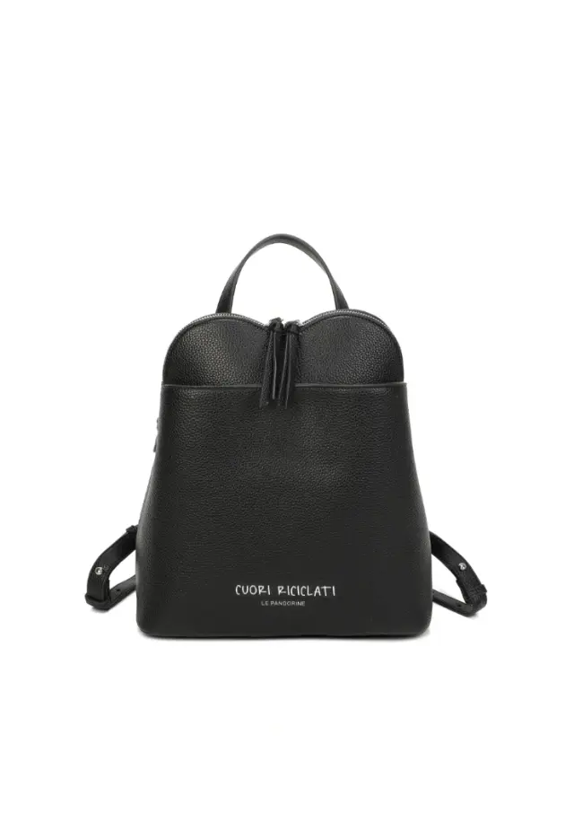 LE PANDORINE - Backpack with heart-shaped pocket in black 2