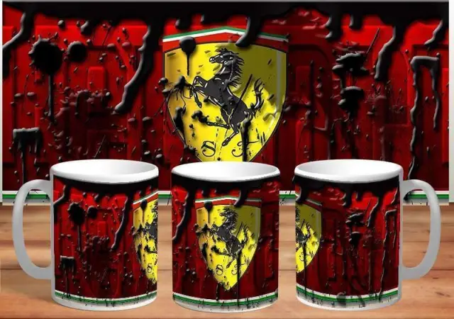 κούπα ferrari κεραμική 330ml λευκη με συσκευασία δώρου " με δυνατότητα προσθήκης ονόματος η ευχές (fx)