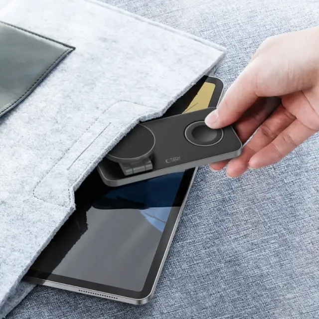 Tech-protect Qi15w-a47 3in1 Magnetic Magsafe Wireless Charger Black 2