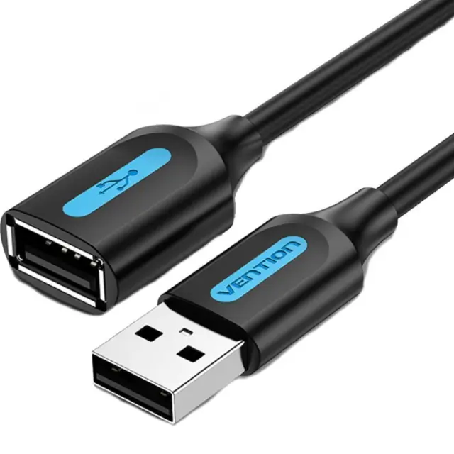 VENTION USB 2.0 A Male to A Female Extension Cable 0.5M black PVC Type (CBIBD) (VENCBIBD)