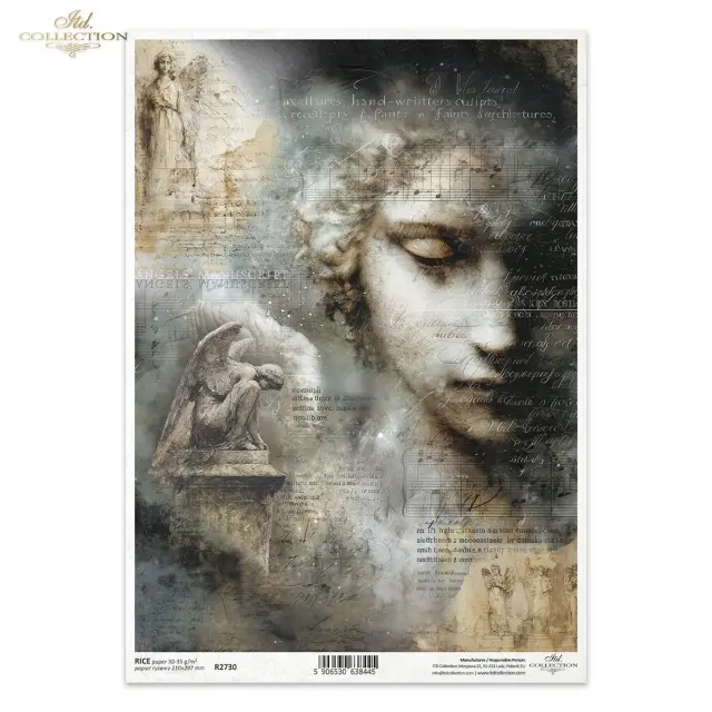 Ριζόχαρτο ντεκουπάζ ITD, 21x29cm, Πορτρέτο αγγέλου, R2730