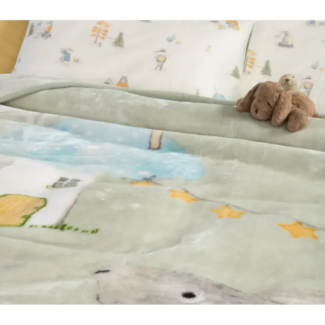 Παιδική Κουβέρτα Nef-Nef Woodland Party Pistachio 160x220 2