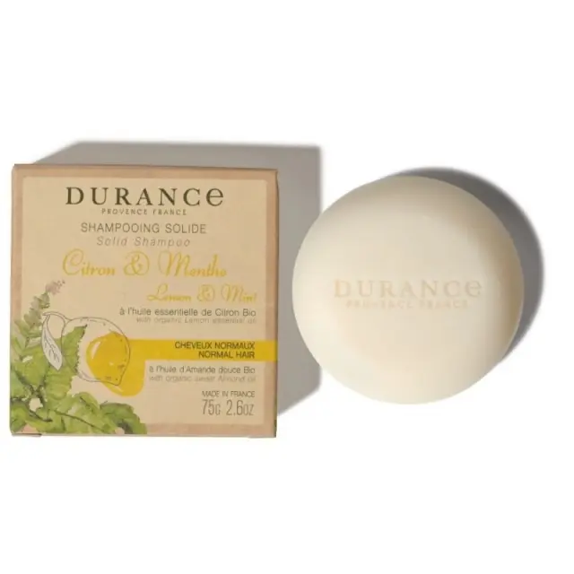 DURANCE Essentiels Solid Shampoo Στερεό σαμπουάν για Κανονικά Μαλλιά – Λεμόνι + Μέντα 75g
