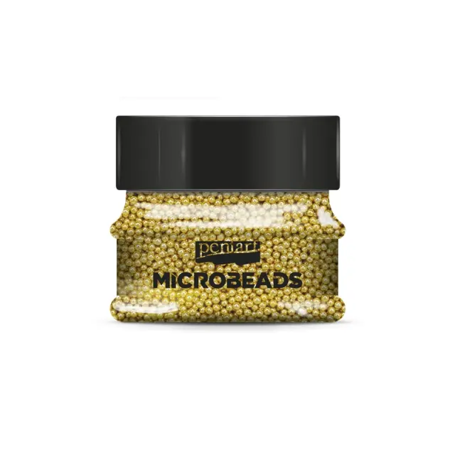 Χάντρες γυάλινες μικρές (Glass microbeads) Pentart 0,8-1mm 40gr, Χρυσό