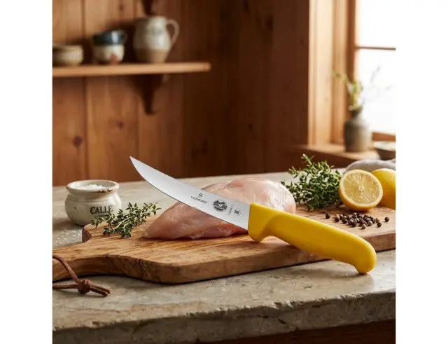 Μαχαίρι Ξεκοκαλίσματος Victorinox Fibrox με μήκος λεπίδας 12cm - Yellow5.6608.12