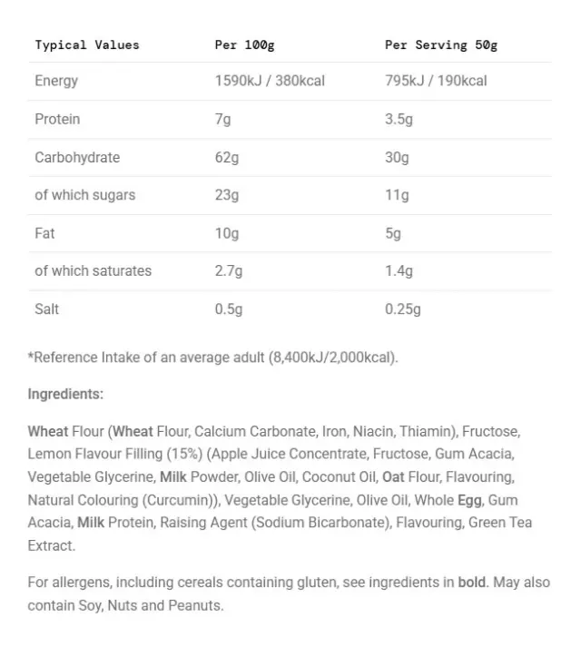Science in Sport Go Energy Bake Lemon, 50 g 2