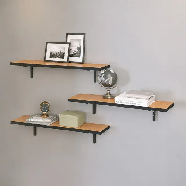 Ραφιέρα τοίχου Versa Megapap 3 τεμαχίων χρώμα pine oak 80x19x17εκ.
