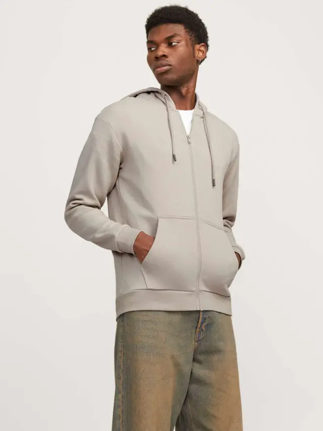 JJEBRADLEY SWEAT ZIP HOOD NOOS Moonbeam - XXL , 32