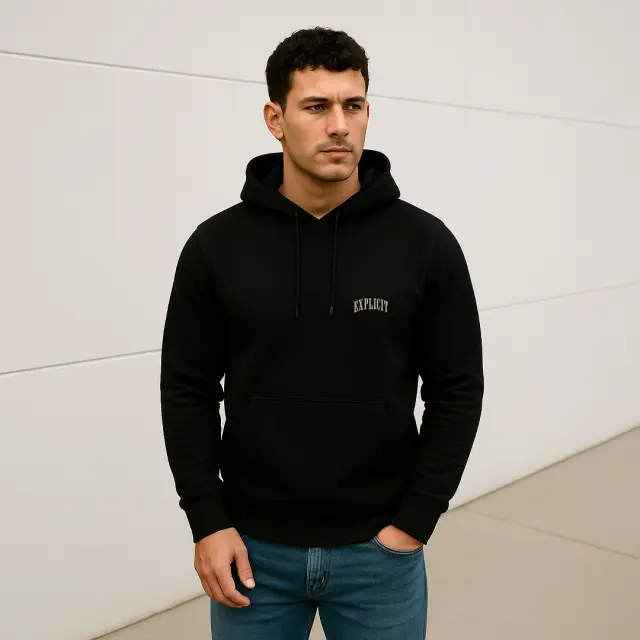Φούτερ Noshame® Μαύρο με κουκούλα και τύπωμα Explicit - 522513 - XXL 2