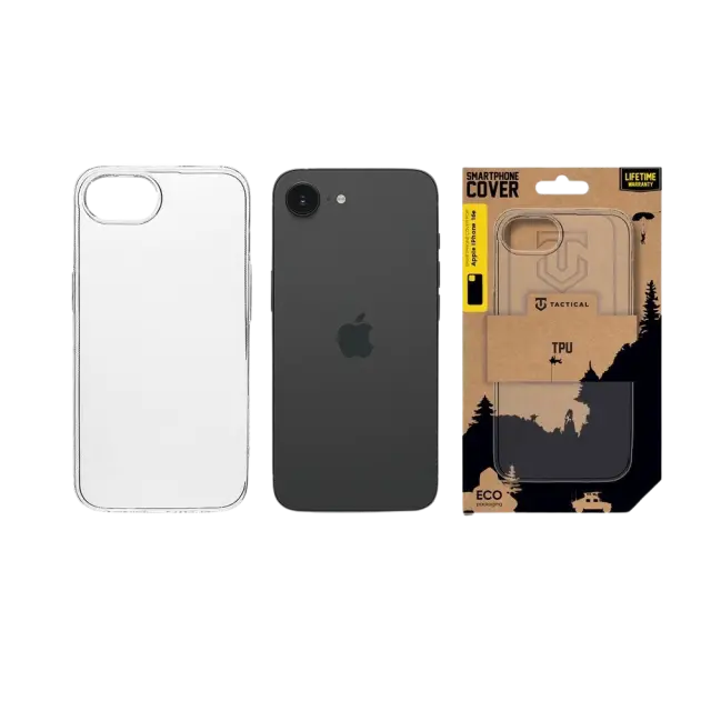 Tactical TPU Cover for Apple iPhone 16e/17e Transparent 3