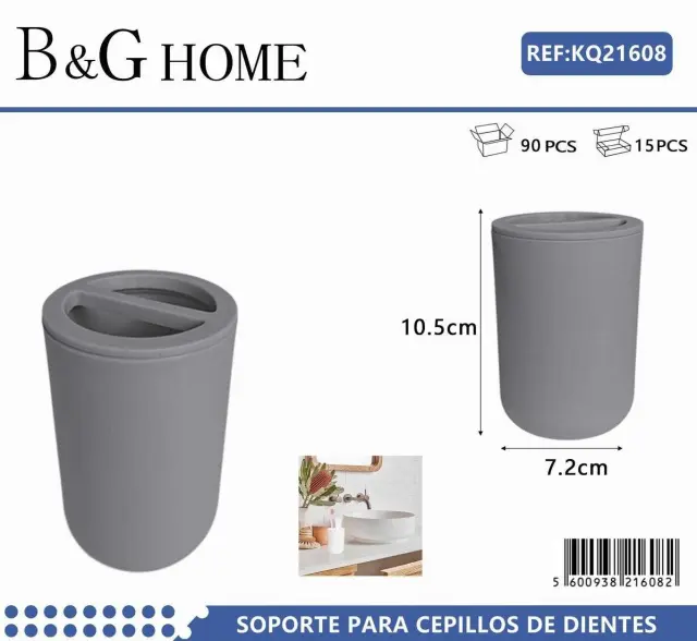 Θήκες οδοντόβουρτσας πλαστικές σε σετ 5Χ - Grey - 21608 2