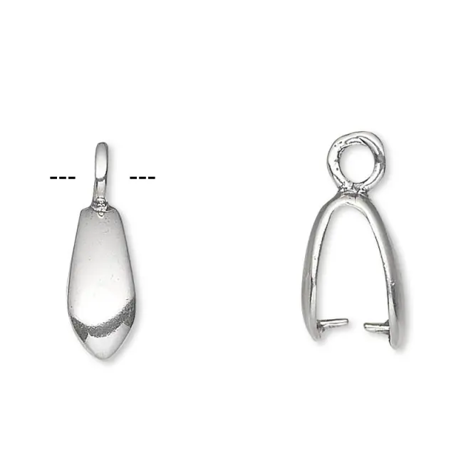 Κρεμασταράκι Χάντρας Ασήμι Sterling Silver 925 9x5x3mm - 1τεμ
