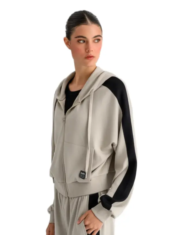 Bodytalk γυναικεία crop φούτερ ζακέτα με ρίγες 1262-907422-2 2