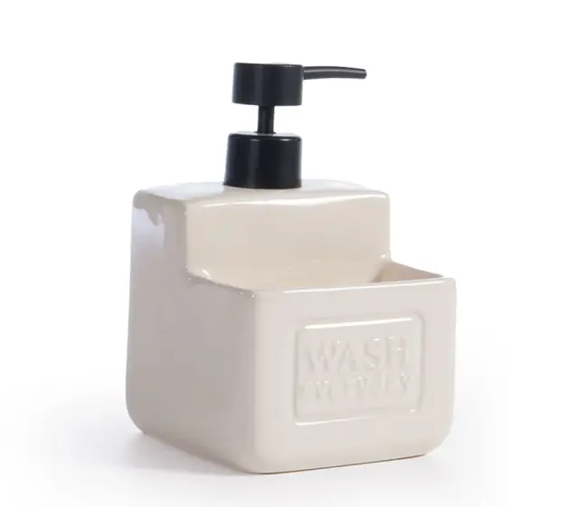Nef-Nef Homeware Δοχείο Κρεμοσάπουνου Ceramic Clean Off White