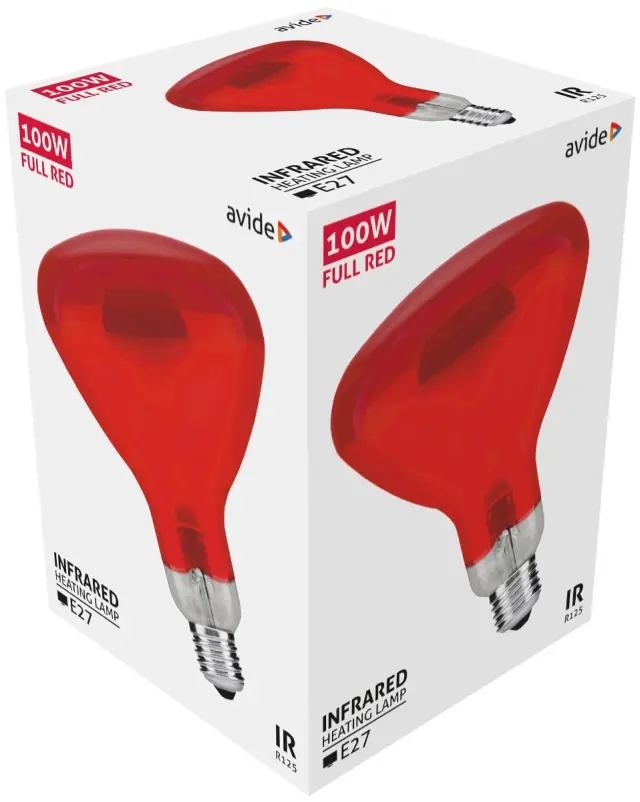 Avide Λάμπα Υπερύθρων E27 100W Full Κόκκινο 15.001.0252