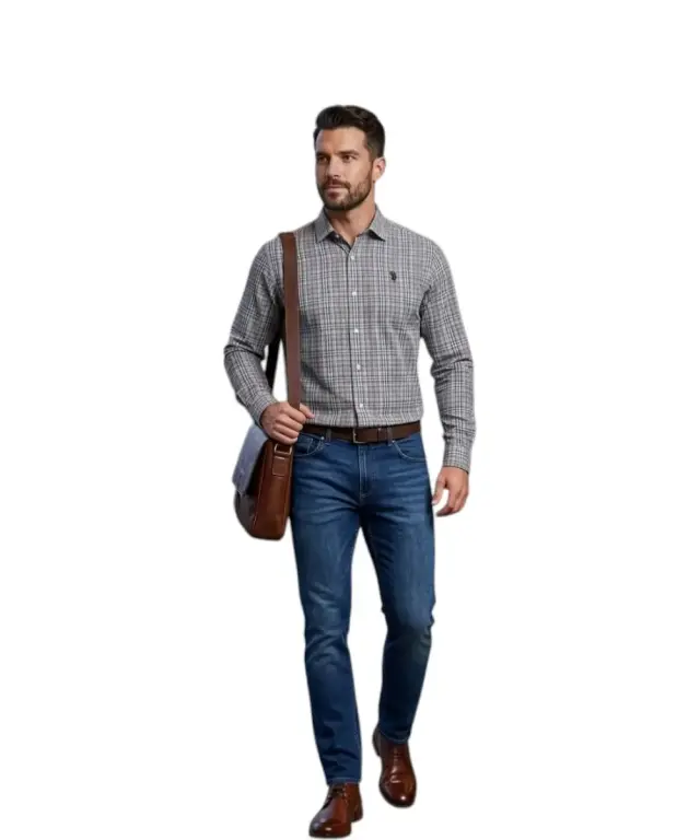 U.S. Polo Assn. - Ανδρικό Πουκάμισο Μακρυμάνικο Καρό 64086-53309-887 Πολύχρωμο - L