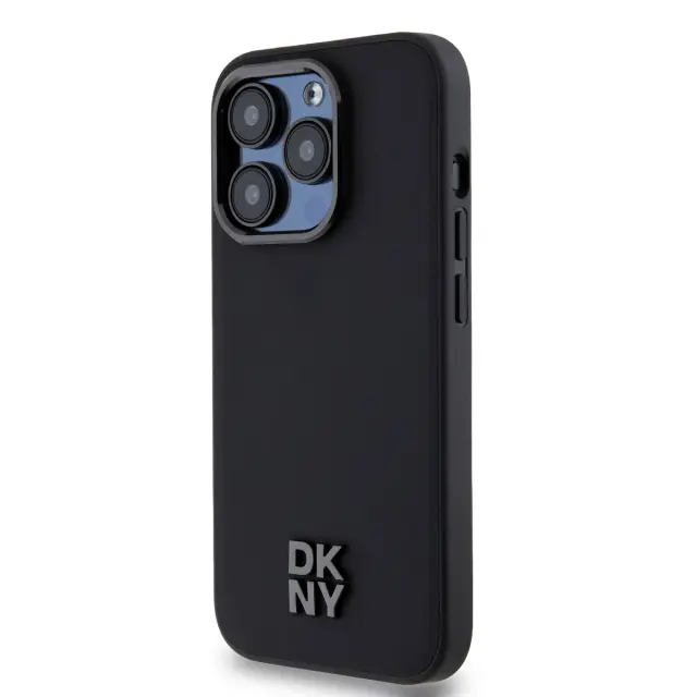 DKNY PU Leather Stack Logo Magsafe Case for iPhone 15 Pro Black 3