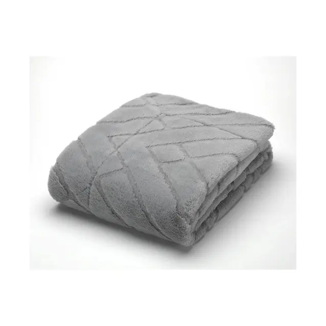 Σετ Γούνινη Κουβέρτα Υπέρδιπλη Morven Kaplan K08 Γκρι 230x250 2