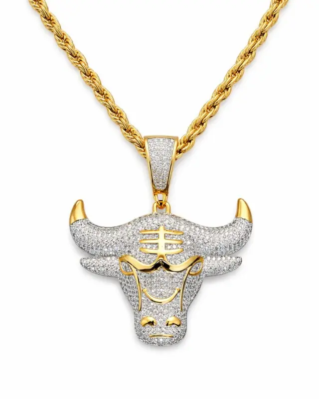 Ghetto Bull Head Men s Hip Hop Pendant