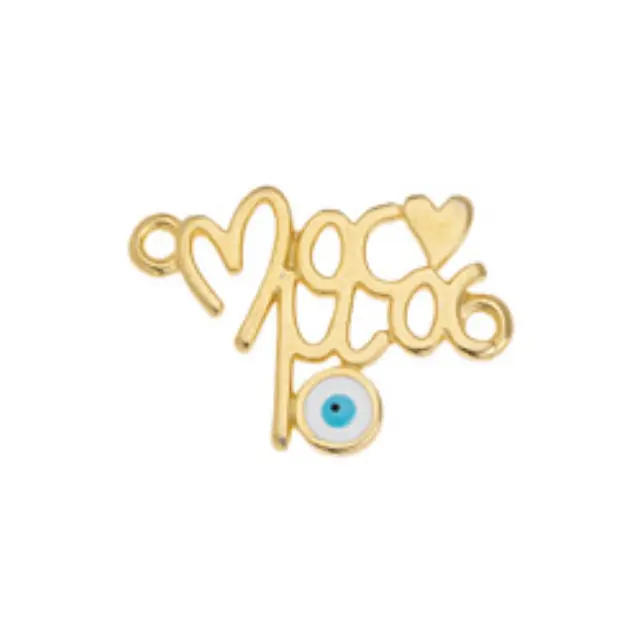 Μεταλλικός Σύνδεσμος Μαμά, 24Κ Gold Plated, 21.5x15.1mm - 1τεμ