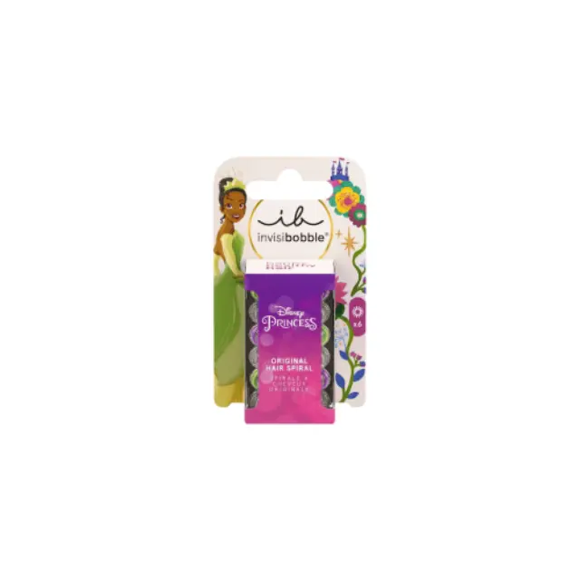 Invisibobble Original Hair Spiral Disney Princess Τiana, Παιδικά Λαστιχάκια Σπιράλ, 6τμχ