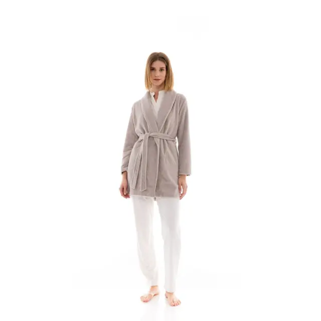 Ρόμπα BAMBOO NOS Elephant Grey W1451 Pink Label