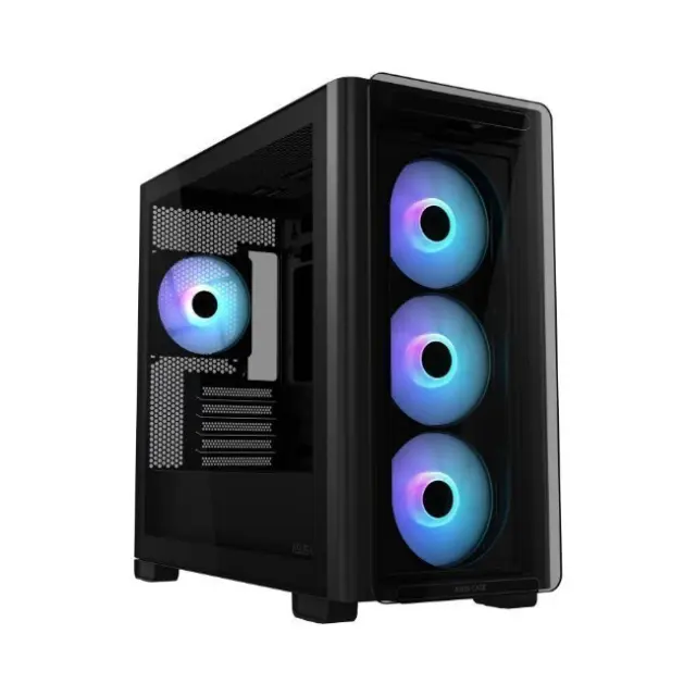 Asus A23 Plus Gaming Midi Tower Κουτί Υπολογιστή με Πλαϊνό Παράθυρο και RGB Φωτισμό Μαύρο