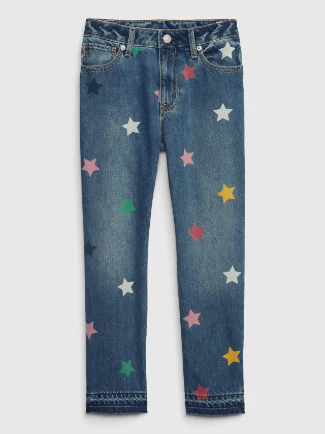 Μπλε Παιδικό Mid Rise Star Girlfriend Jean Παντελόνι με Washwell dark wash - 16