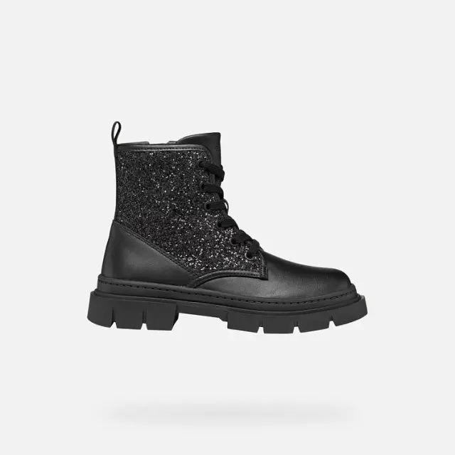 Παιδικό Παπούτσι για Κορίτσι Geox J Karsyn Girl Black Glitter (Μεγέθη 28-36) ΜΑΥΡΟ