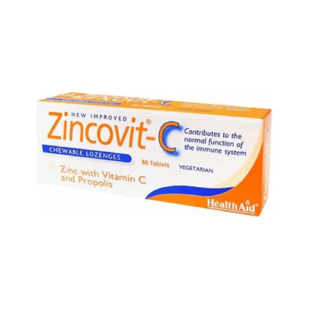 Health Aid Zincovit C Συμπλήρωμα Διατροφής και Καλή Αναπαραγωγική Λειτουργία, 60 φυτικές ταμπλέτες