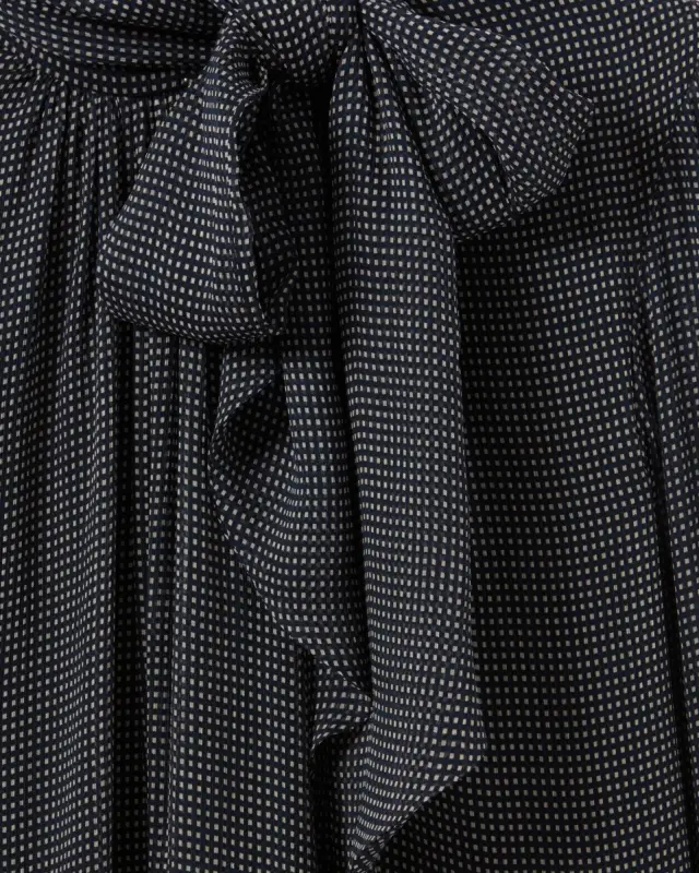 Claudie Pierlot Rise Petits Carreaux Mini Φόρεμα Navy με Ζώνη 3